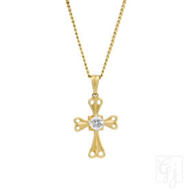 18K Yellow Diamond Cross D=0.24CT
