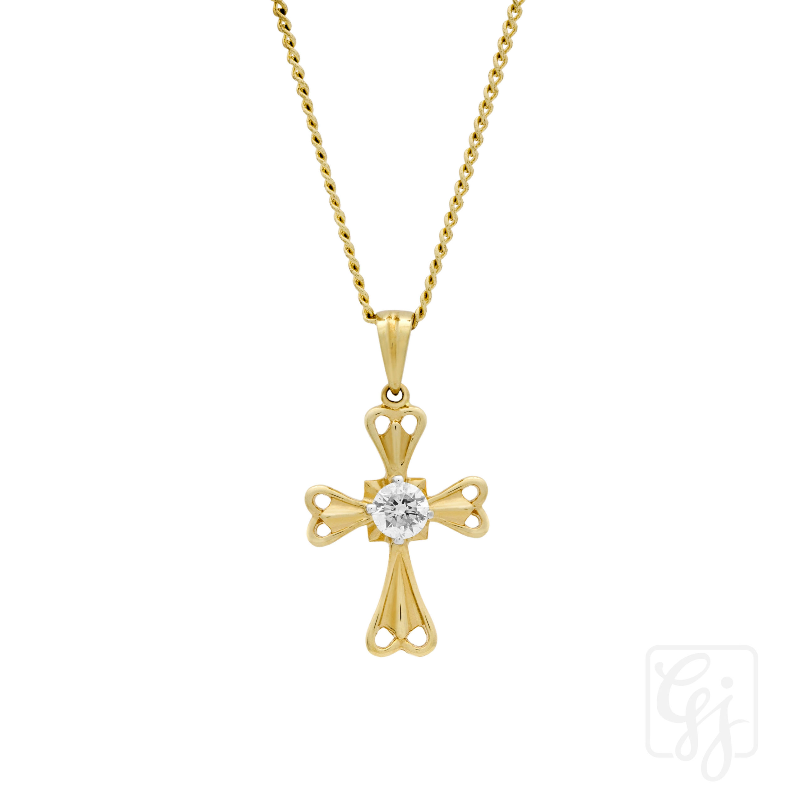 18K Yellow Diamond Cross D=0.24CT