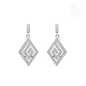 9K White Gold Earrings With CZ