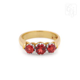 9K Yellow Gold Garnet Ring