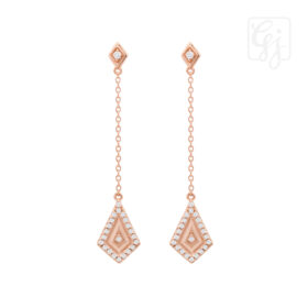Sterling Silver Rose Gold Plate Earrings With CZ