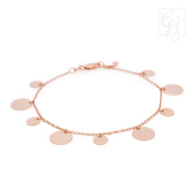 9K Rose Gold Bracelet With Discs