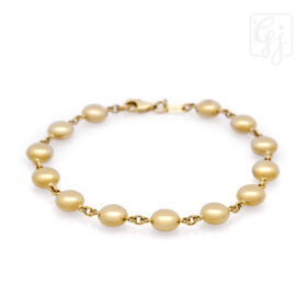 9K Yellow Gold Italian Dome Circle Bracelet