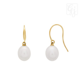 9K Yellow Gold Hook FWP Earrings