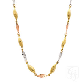 9K 3 Tone Necklace