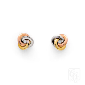 9K Italian 3 Tone Studs