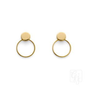 9K Yellow Gold 2 In 1 Earrings