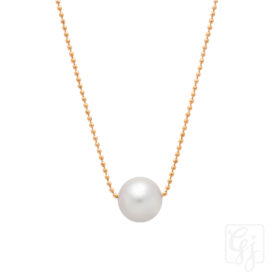 Rose Gold Stainless Steel Fresh Water Pearl Necklace