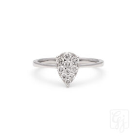 18K White Gold Diamond Engagement Ring