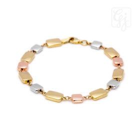 Italian 9K Three Tone Bracelet