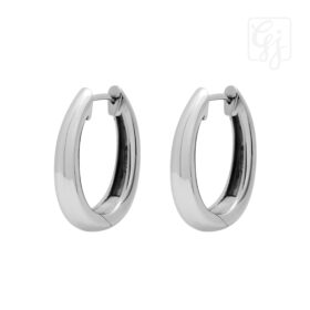 Sterling Silver Oval Hoop Huggies
