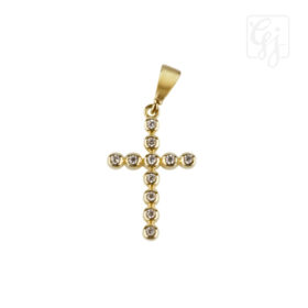 9K Yellow Gold Cross With CZ