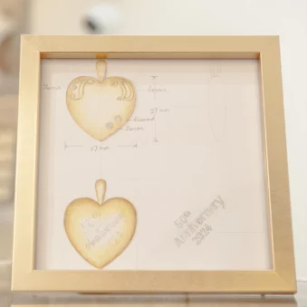 Gillians Jewellery - Custom Designed Jewellery, Final Sketch of 50th Anniversary Pendant