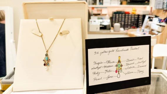 Gillians Jewellery - Custom Designed Jewellery, 40th Anniversary Pendant designed and custom made 10 years ago